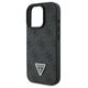 Original Case IPHONE 16 PRO Guess Hardcase Leather Metal Logo Strass Crossbody + Smycz (GUHCP16LP4TDSCPK) black 3666339328627