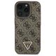 Original Case IPHONE 16 PRO Guess Hardcase Leather Metal Logo Strass Crossbody + Smycz (GUHCP16LP4TDSCPW) brown 3666339328665