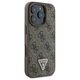 Original Case IPHONE 16 PRO Guess Hardcase Leather Metal Logo Strass Crossbody + Smycz (GUHCP16LP4TDSCPW) brown 3666339328665