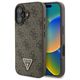 Original Case IPHONE 16 PLUS Guess Hardcase Leather 4G Triangle Strass MagSafe (GUHCP16MP4TDPW) brown 3666339327415