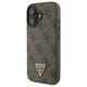 Original Case IPHONE 16 PLUS Guess Hardcase Leather 4G Triangle Strass MagSafe (GUHCP16MP4TDPW) brown 3666339327415