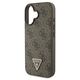 Original Case IPHONE 16 Guess Hardcase Leather 4G Triangle Strass MagSafe (GUHCP16SP4TDPW) brown 3666339327408