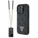 Original Case IPHONE 16 PRO MAX Guess Hardcase Leather Metal Logo Strass Crossbody + Smycz (GUHCP16XP4TDSCPK) black 3666339328634
