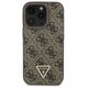 Guess case for iPhone 16 Pro 6,3&quot; GUHCP16LP4TDPW Leather 4G Triangle Strass brown MagSafe 3666339327422