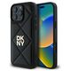 Original Case IPHONE 16 PRO DKNY Quilted Stack Logo (DKHCP16LPQDSLK) black 3666339333485