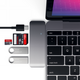 Satechi Type-C USB Pass-through hub for mobile devices USB-C, 60W, 2x USB-A, micro/SD card reader space gray STH82 879961005634