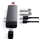 Satechi Type-C Pro Dual USB-C Hub for MacBook USB-C, PD, 87W, 2x USB-A, HDMI 4K, Micro/SD Card Reader STH87 879961007331