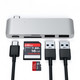 Satechi Type-C USB Pass-through hub for mobile devices USB-C 60W, 2x USB-A, micro/SD card reader silver STH83 879961005610