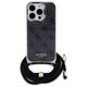 Original Case IPHONE 16 PRO Guess Hardcase Crossbody Cord 4G Print (GUHCP16LHC4SEK) black 3666339345143