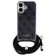 Original Case IPHONE 16 Guess Hardcase Crossbody Cord 4G Print (GUHCP16SHC4SEK) black 3666339345129