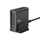 Tech-Protect DC80W-GAN charging station 6-port 2xUSB-A, 4xUSB-C desktop charger PD80W / QC3.0 black