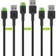 Kabel USB Green Cell USB-A - USB-C 1.2 m Czarny (KABGCSET02)