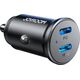 Ładowarka Joyroom Mini ładowarka samochodowa do gniazda zapalniczki 30W 2x USB-C metalowa czarna Mini ładowarka samochodowa do gniazda zapalniczki 30W 2x USB-C metalowa czarna