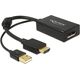 Προσαρμογέας AV Delock HDMI - DisplayPort + USB-A μαύρο (62667) 826814 4043619626670