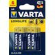 Varta Bateria LongLife Extra AA / R6 2600mAh 6 szt. 319704 4008496640836