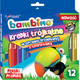 St. Majewski Kredki BAMBINO w oprawie drewnianej o przekroju trójkątnym, 12 kolorów, z temperówką 878852 5903235002892