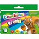 Bambino Kredki BAMBINO, 18 kolorów, licencja BAMBINO 878866 5903235000201