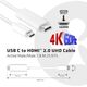 Kabel USB Club 3D USB-C - HDMI 1.8 m Biały (CAC-1514) 1637658 8719214470791
