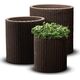 Keter Zestaw doniczek Curver CYLINDER PLANTERS S+M+L Brązowy 4592821 7290103664787