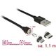 Kabel USB Delock USB-A - microUSB + USB-C 1.1 m Czarny (85723) 5522513 4043619857234