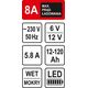 Sthor STHOR PROSTOWNIK 6/12V 8A 120Ah LED T82543 6419953 5906083037801