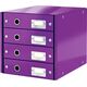 Leitz POJEMNIK LEITZ C&S 4 SZUF. FIOLETOWY 6593093 4002432103997