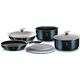Berlinger Haus KOMPLET GARNKÓW 9-ele CLICK COOK BERLINGER HAUS METALLIC LINE AQUAMARINE BH-6146 6800125 5999108407680