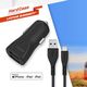 Ładowarka Energizer Energizer Car Charger 2xUSB + Lightning Cable (1.2m) black 7096192 3492548226276