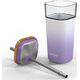Quokka Quokka Liquid Cube - Kubek szklany 540 ml ze słomką ze stali nierdzewnej (Lilac Gradient) (40055) - 40055 7377621 8412497400553