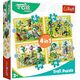 Trefl Puzzle 4w1 Wspólne zabawy Treflików. Rodzina Treflików 34358 7983159 5900511343588