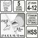 Wiertło Vorel WIERTŁO STOPNIOWE 4-12MM 8037194 5906083049743