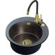 Zlewozmywak Steiner ART JAMES 210 (Ø51x20) Steingran Art Gold Black Pearl z syfonem manualnym, baterią Maggie PVD i zaślepką - czarny opalizacja złota 8648364 5903242538360
