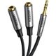 Kabel Ugreen Jack 3.5mm - Jack 3.5mm x2 0.2m czarny (UGR980GRY) 8935687 6957303852536