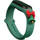 Hurtel Strap Xmas opaska do Xiaomi Mi Band 4 / Mi Band 3 świąteczny silikonowy pasek bransoletka ciemnozielony (dzwonek) 9386820 9145576220801