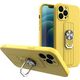 Hurtel Ring Case silikonowe etui z uchwytem na palec i podstawką do iPhone 11 Pro Max żółty 9511027 9145576214121