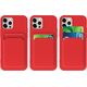 Hurtel Card Case silikonowe etui portfel z kieszonką na kartę dokumenty do Samsung Galaxy A22 4G czerwony 9599330 9145576230077