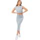 Justhype Justhype Sweat Midi Skirt Loungewear Set LABON007 szary 8 9612531 5057896728353