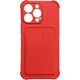 Hurtel Card Armor Case etui pokrowiec do iPhone 12 Pro portfel na kartę silikonowe pancerne etui Air Bag czerwony 9738698 9145576235348