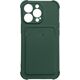 Hurtel Card Armor Case etui pokrowiec do Samsung Galaxy A22 4G portfel na kartę silikonowe pancerne etui Air Bag zielony 9738753 9145576236734