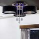 Lampa sufitowa Mdeco Glamour LAMPA sufitowa ELMDRS8006/3 TR BL MDECO metalowa OPRAWA z pilotem kryształki złote czarne 9935183 5907737331528
