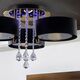 Lampa sufitowa Mdeco Glamour LAMPA sufitowa ELMDRS8006/3 TR BL MDECO metalowa OPRAWA z pilotem kryształki złote czarne 9935183 5907737331528