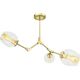 Lampa wisząca Mdeco Regulowana LAMPA sufitowa ELM1962/3 GOLD-TR MDECO szklana OPRAWA modernistyczna chemistry złota przezroczysta 9935207 5907737330903