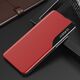 Clear View Eco Leather View Case elegancki futerał etui z klapką i funkcją podstawki Poco M4 Pro 5G czerwony 10063564 9145576241431