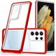 Hurtel Clear 3in1 etui do Samsung Galaxy S21 Ultra 5G żelowy pokrowiec z ramką czerwony 10757651 9145576242896