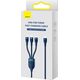Kabel USB Baseus USB-C - USB-C + microUSB + Lightning 1.5 m Niebieski (CASS030203) 10786978 6932172608781