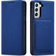 Hurtel Magnet Card Case etui do Samsung Galaxy S22+ (S22 Plus) pokrowiec portfel na karty kartę podstawka niebieski 11542329 9145576251317