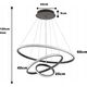 Lampa wisząca Krislamp Ring KR 438-3L lampa wisząca zwis 100W LED 3000-6000K czarna 11616480 5907582569985