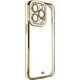 Hurtel Fashion Case etui do Xiaomi Redmi Note 11 Pro żelowy pokrowiec ze złotą ramką biały 11835290 9145576252574