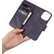 iCarer iCarer Wallet Case 2in1 etui iPhone 14 Pro Max skórzany pokrowiec z klapką Anti-RFID ciemnofioletowy (WMI14220728-DP) 12521130 6975092686385