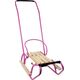 LeanToys Sanki Metalowe z Pchaczem Oparcie Pasek Różowe 12543846 5905323215924